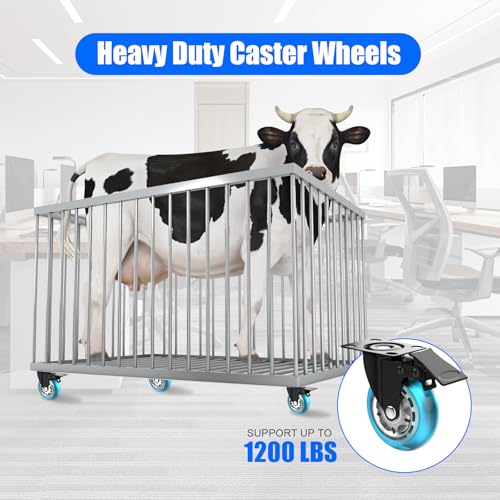 Image of Apllamo 3 Inch Plate Casters Set of 4 Double Brake Heavy Duty