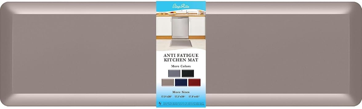 4/5" Thick Kitchen Mat Anti-Fatigue Mat Kitchen Rugs Kitchen Decor Non Slip Stain Resistant Waterproof Kitchen Mat Desk Mat for Kitchen, Office, Workshop, Khaki, 17" x 60"