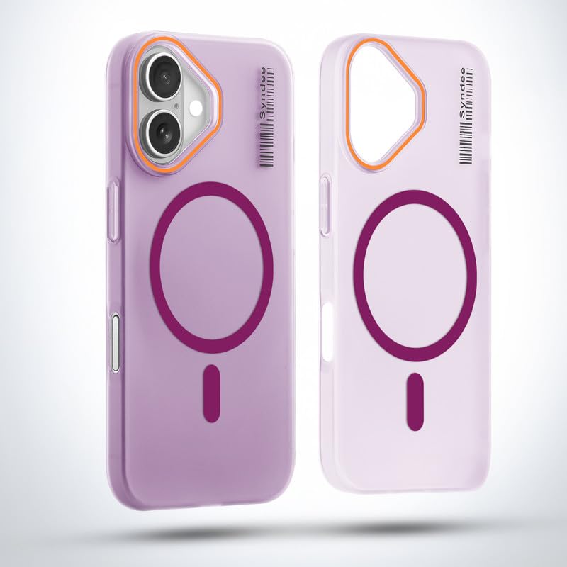 Image of Mr. Case Back Cover for iPhone 16 Sleek Frosted Translucent Back with Wireless Charging Support | Anti-Scratch Shockproof Phone Case - Pink