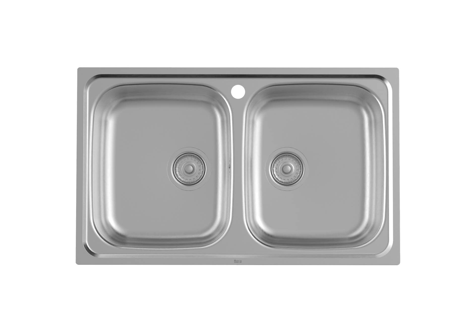 Roca A872801A01 Fregadero 2 Cubetas, Victoria 80, Acero Inox, Acero Inoxidable