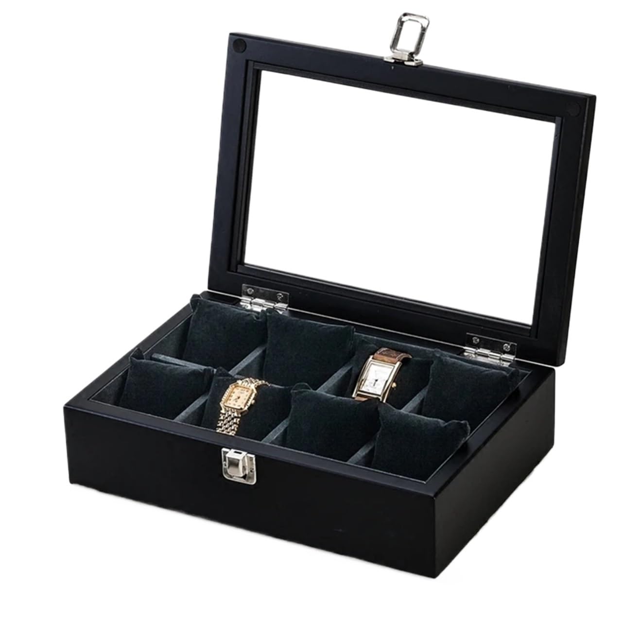 SHENJMAI Watch Box 3/5/8/10/12 Slots Wood Watch Box Organizer Wooden Holder For Men Display Gift