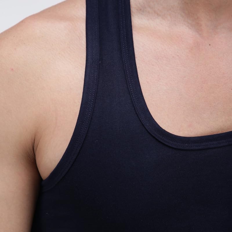 Image of Amul Comfy Men's Cotton Vest | Round Neck Sleeveless | Seamless Body for Superior Comfort | Ultra-Soft Hand Feel | 100% Pure Cotton Innerwear | Color May Vary