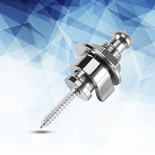 Tbest Serrures de Sangle Guitare, Security Lock Jeu Complet 10 x Serrures de Sangle de Basse en Métal pour Guitare, Accessoire Antidérapant pour Guitare électrique (argent)