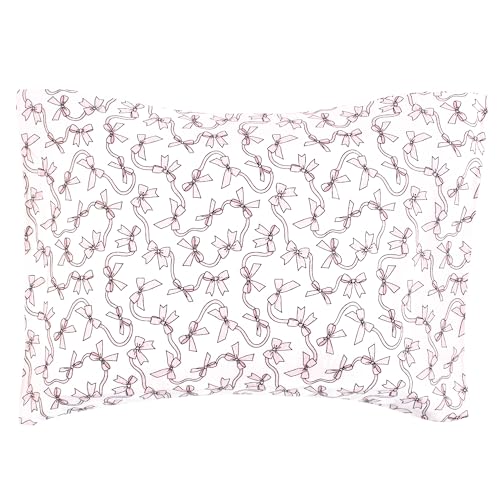 Image of Hudson Baby Unisex Baby Cotton Toddler Pillow Case, Pink Bows, One Size