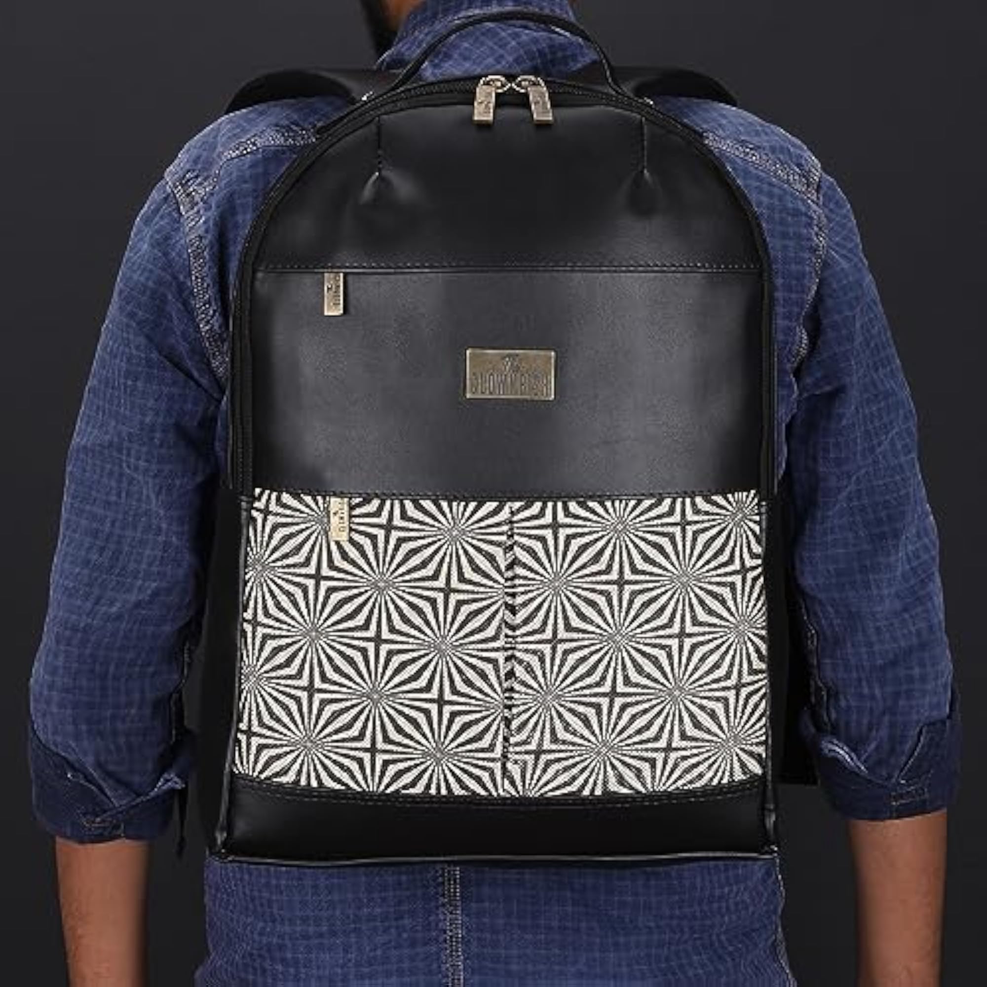 Cybershield Faux Leather & Polyester Laptop Backpack
