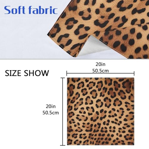 Servilletas de tela estampado leopardo set x4 50.5x50.5 cm miniatura 7