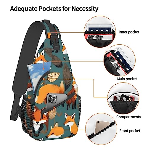 Cross body bag renards imprimé polyvalent avec sangle ajustable