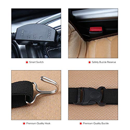 RuleaxAsi Almofada de assento aquecido para carro 12V Assento de carro Capa do aquecedor de inverno