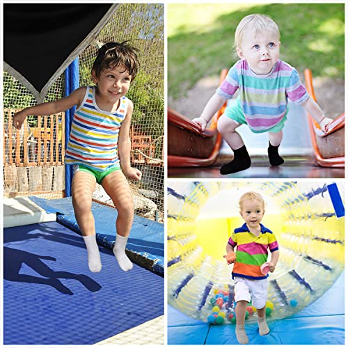 Tphon Toddler Socks with Grippers for Boys Girls, Kids Non Slip Grip Boys Socks 15 Pairs Half Cushion Crew Athletic Sock4