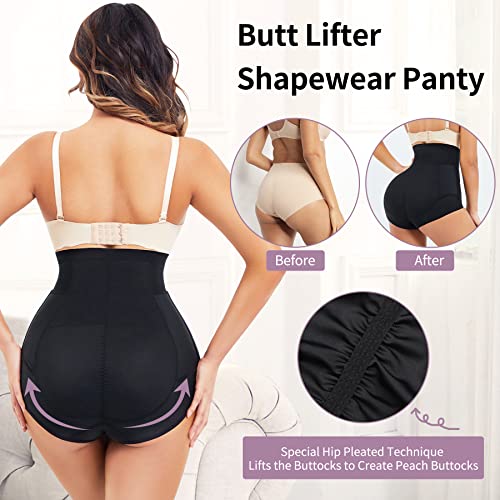Yerkoad Butt Lifter Panties Womens Tummy Control Body Shaper Panty Girdle Shapewear Underwear With Hook Zipper Closure(Large, Black) #TOP1
