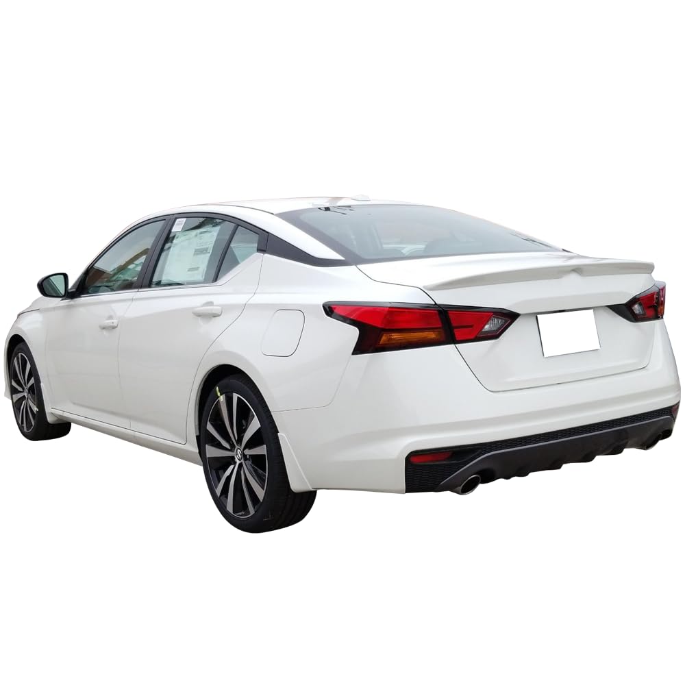 IKON MOTORSPORTS, Trunk Spoiler Compatible with 2019-2025 Nissan Altima, Factory Style Matte Black ABS Rear Tail Duckbill Deflector Wing