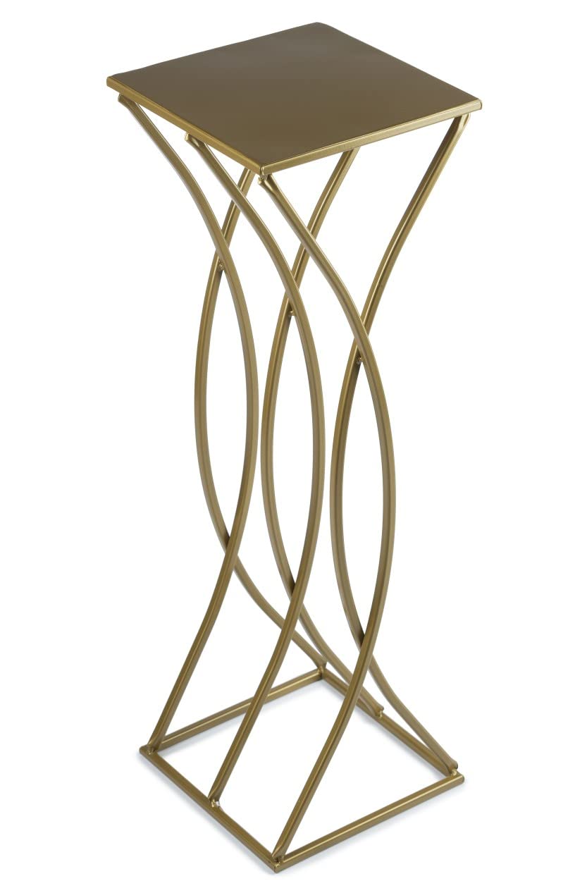 Blumenständer Metall Gold 75 cm Hoch - Solider und Robuster Blumenhocker Metall - Pflanzenständer mit Eleganter Form für die Dekoration in Wohnzimmer