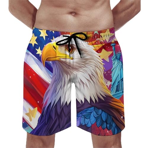 New York City Ea-gles Men's Swim Trunks Quick Dry Board Shorts Hawaiian Beach Shorts With Pocket