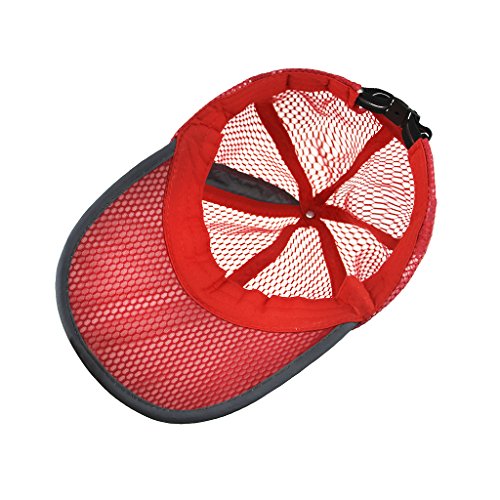 Womens Mens Quick Drying Mesh Baseball Cap Breathable Sun Protection Hat Adjustable Tennis Golf Fishing Cap Watermelon Red