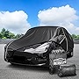 BERKSYDE Car Cover for Tesla Model Y 2020-2022 All Weather 6 Layers Full Car Cover with Ventilated Mesh Charge Port and Storage Bag