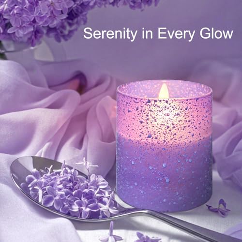 Image of Purple Flameless Candles with Remote Control, LED Flickering Battery Operated, Timer Function, 3 Sizes (3x4, 3x5, 3x6), Safe for Home, Realistic Flickering Flame, Ideal for Decor and Special Events