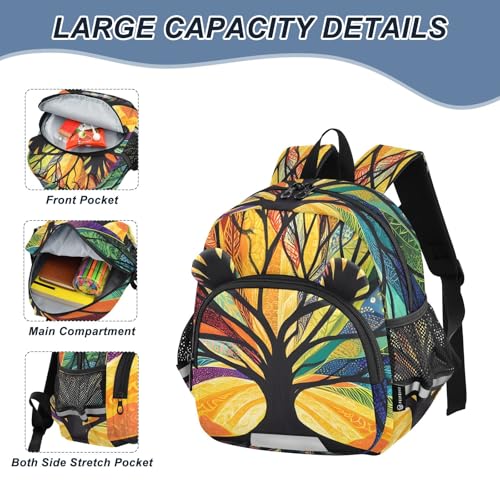 Kid's Backpack for Boys & Girls Toddler Bag Magical Colorful Tree Backpack with Safety Leash4