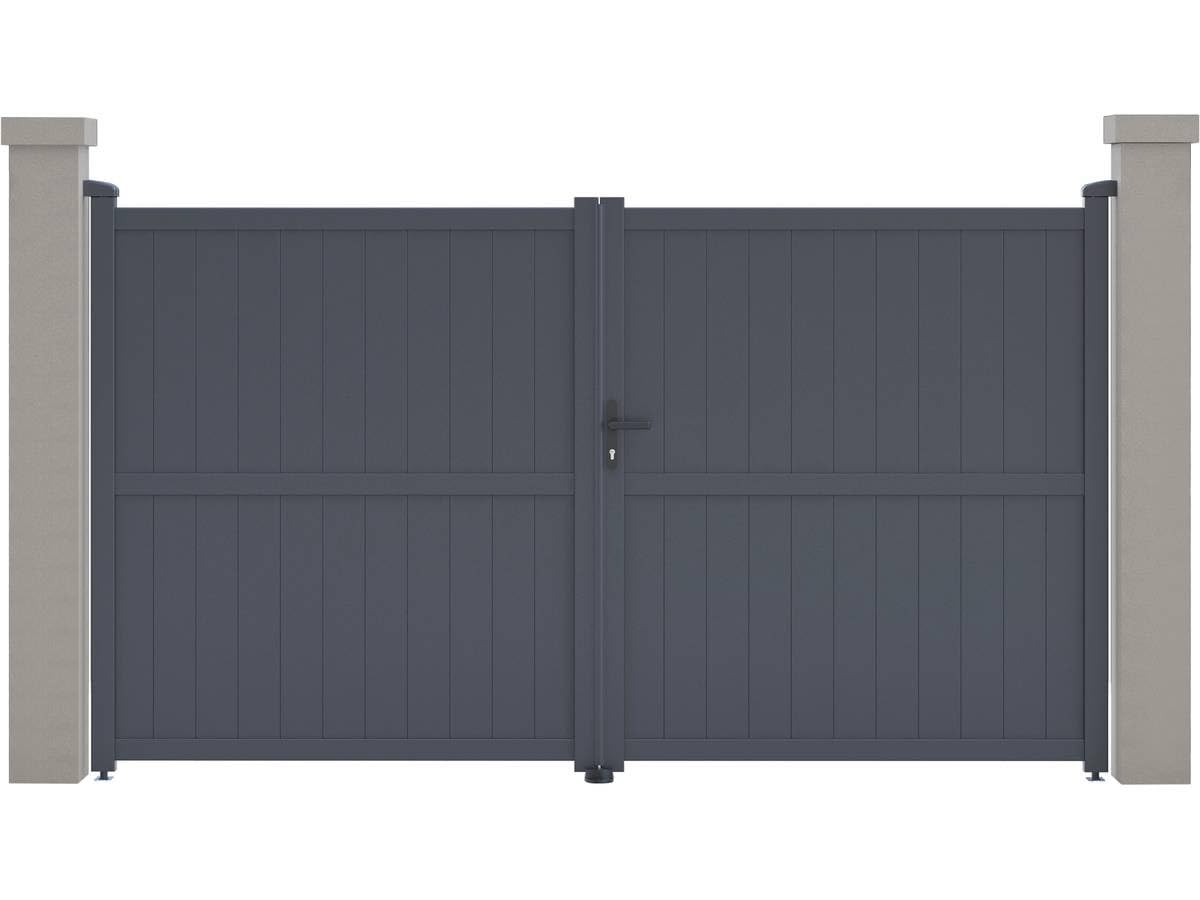 Portail aluminium "​Maurice" - 299.5 x 155.9 cm - Gris