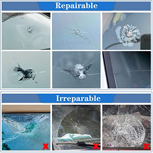 Windshield Repair Kit, Windshield Crack Repair Kit, Upgraded Windshield Repair Kit for Chips and Cracks, Windshield Chip Repair Kit Quick Fix for Chips, Cracks, StarShaped Crack Chips, Fix Chips Crack