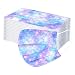 iHENGH 50 Pièces Enfant 3 Couches Non-tissé Confortable avec Imprimé tie-Dye Série Animale Mixte 5 Couches Bande de Nez Cachée Fille et Garçon ??????