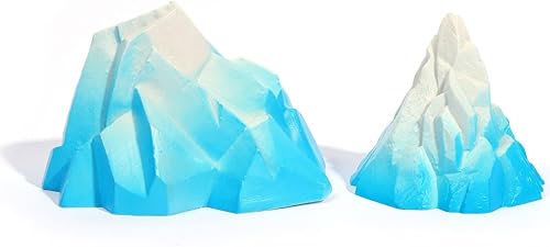 Miniatura 8 de Decoraciones de iceberg, 2 estatuas de montaña de nieve, adorno de paisaje glaciar de acuario  Decoración de escena de iceberg de pecera para