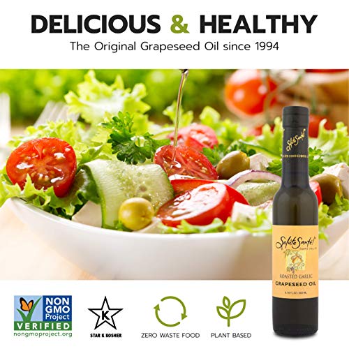 Roasted Garlic Infused Grapeseed Oil by Salute Sante! Healthy Grapeseed Oil for Cooking, Healthy Grape Seed Oil for Dipping, Finishing, Marinades and Salads, Vegan, 200 Milliliter - Thumbnail 3
