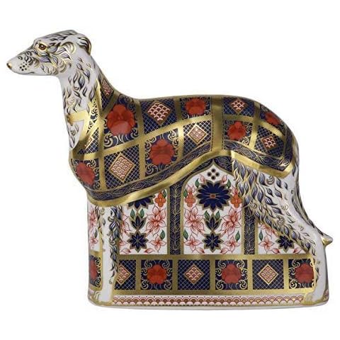 Royal Crown Derby 1st Quality Imari Solid Gold Band Lurcher Paperweight Cover