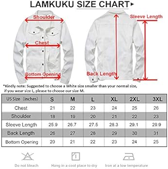 LAMKUKU Heren denim jas gescheurde slanke jeans jas voor mannen, Zwart, 3XL LAMKUKU Heren denim jas gescheurde slanke jeans jas voor mannen, Zwart, 3XL