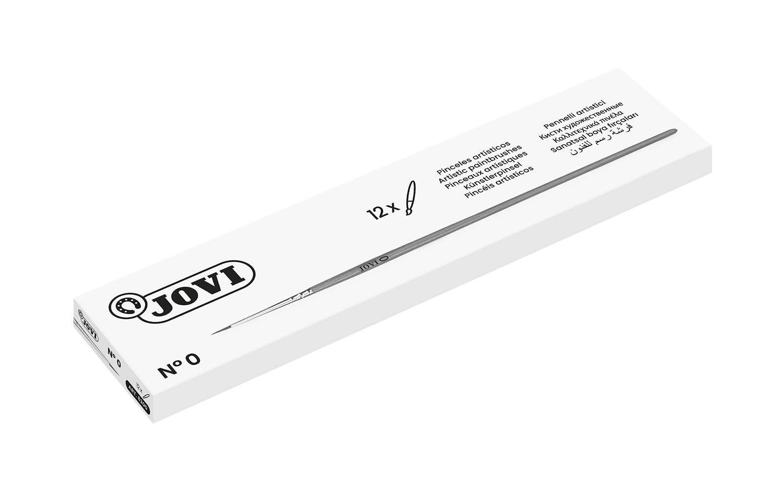 Jovi Box of 12 artíciticos Hair Poney Brushes No. 0 (8200)