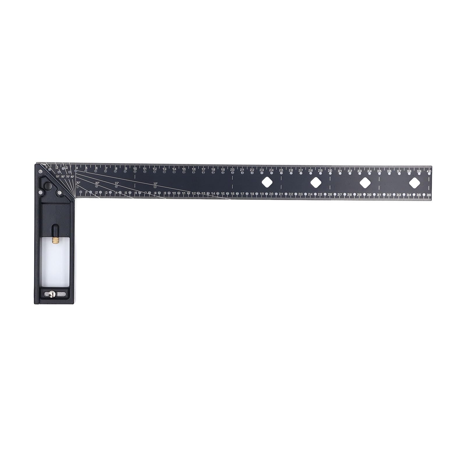 Regla de Medición Multiángulo de 40 cm para Carpintería Escuadra Combinada de Aluminio y Acero al Carbono Herramienta Profesional para Marcar y Medir con Precisión