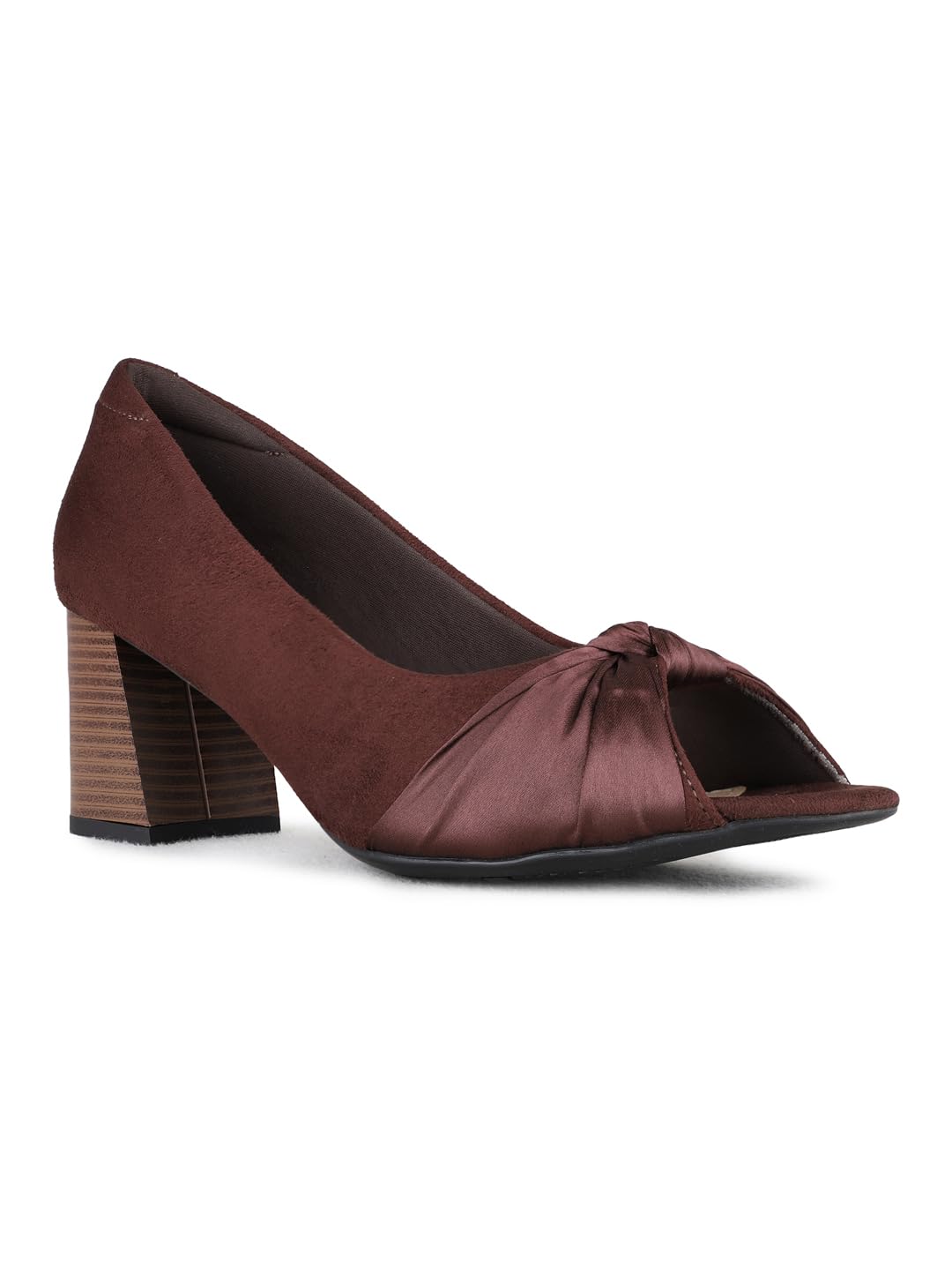 inc.5 Womens Black Solid Round Toe Block Heels Pumps-picture-17