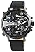 Produktbild Raptor Limited Herren-Uhr Leder Armbanduhr grau schwarz 3 Zeitzonen 24 Std. Anzeige Tachymeter Datums-/ Wochentaganzeige