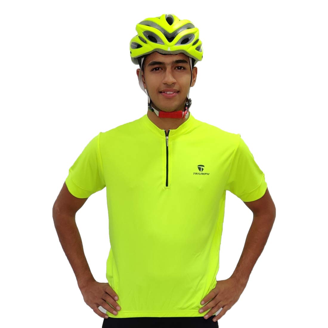 TRIUMPH Warrior Mens Cycling Jersey Half Zipper Jersey Short Sleeve T-Shirt & 3-Rear Pockets with Reflective Logo-image-25