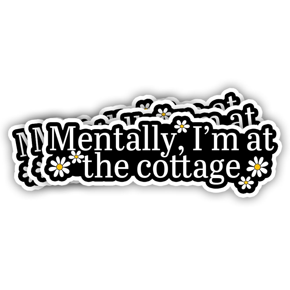 SODAVA (3Pcs, 3in) Mentally I’m at the Cottage Sticker – Heated Rivalry Inspired Quote Decal, Hollander Rosanov Hockey Romance Fandom, LGBT Pride Sticker for Phone Laptop Water Bottle