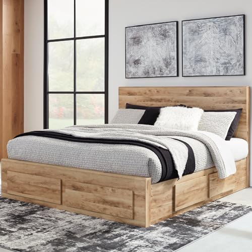 Image of Signature Design by Ashley Queen Platform Bed with Storage Drawers, Tan