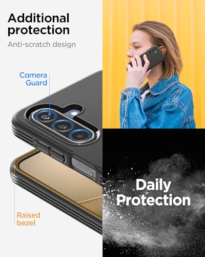 Image of Spigen Essential Sand Blast | Samsung Galaxy M17 5G /F17 5G /A17 /A17 5G Case [Air Cushion Protection] [Flexible] Galaxy M17 5G /F17 5G /A17 /A17 5G Back Cover | TPU - Matte Black