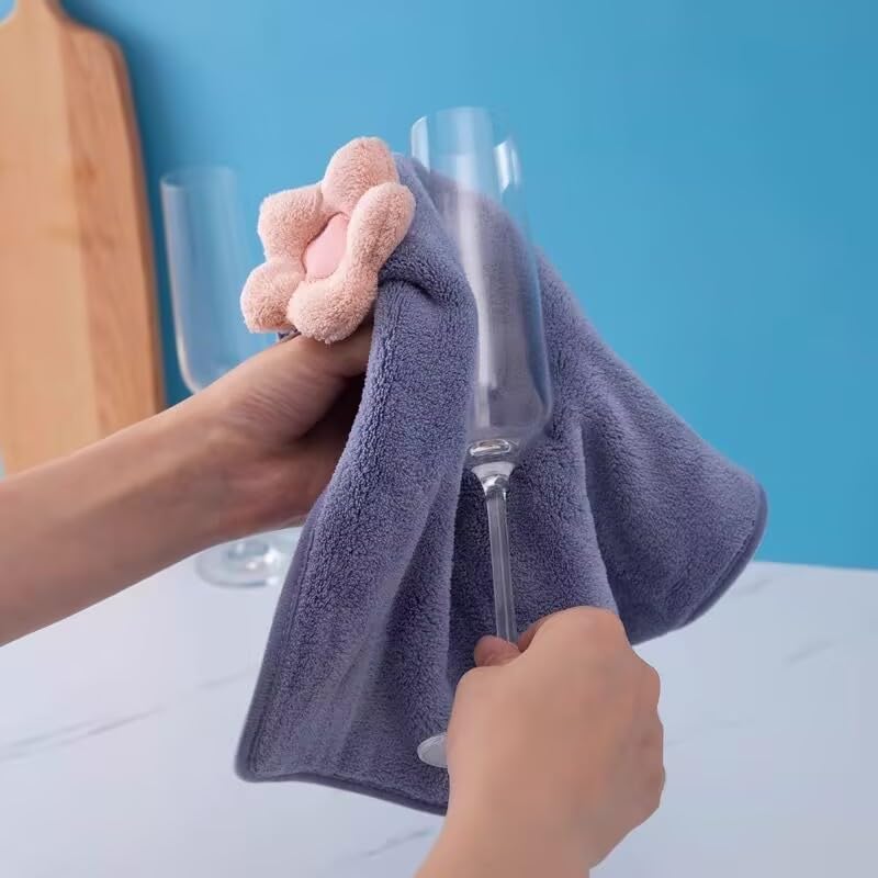 4 Pack Small Towels with Hanging Loop Hand Dry Towels for Kitchen Bathroom Super Absorbent Soft - Image 7