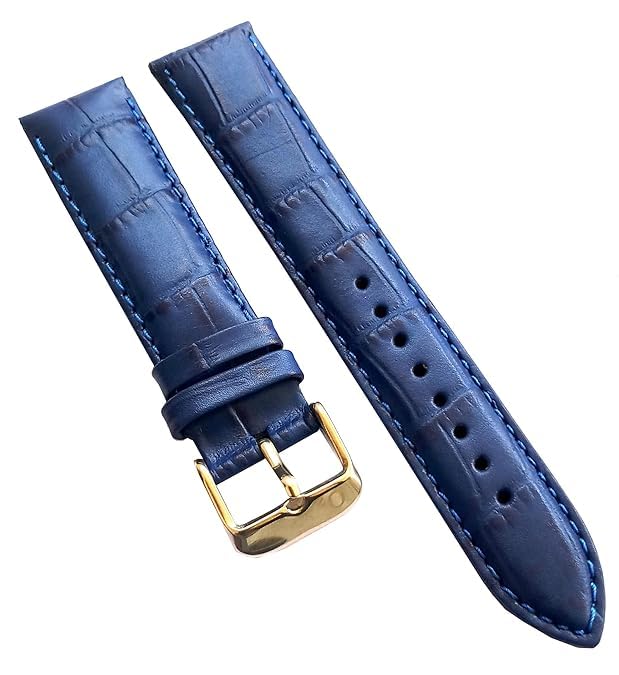 Image of 18mm 20mm 22mm 24mm 26mm 28mm 30mm 32mm Genuine Leather Black Brown Light Brown Blue Silver Rose Yellow Golden Silver Buckle Clasp Watch Band Strap for Men and Women