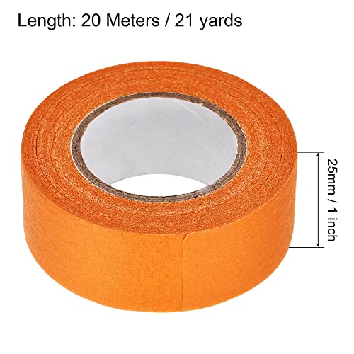 Image of uxcell 6Pcs 25mm 1 inch Wide 20m 21 Yards Masking Tape Painters Tape Rolls Orange