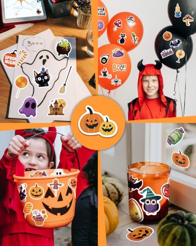 300 PCS Halloween Pumpkin Stickers,Waterproof Vinyl Water Bottle Stickers - image 2
