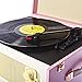 Arkrocket 3-Speed Bluetooth Record Player Retro Turntable with Built-in Speakers and Removable Legs [ Limited Edition ] (Pink/White)