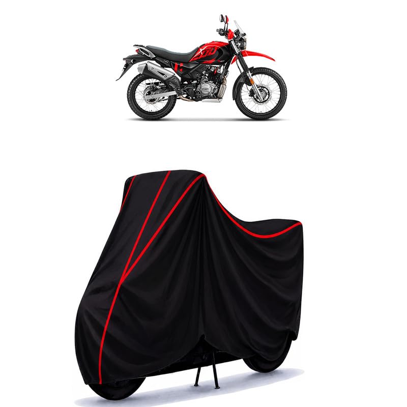 Image of Hero XPulse 200 4V BS6 Water Resistant Bike Cover for All Motorcycles & Rain | Heavy Duty Taffeta Fabric | UV Protection, Dustproof, Scratchproof | All Weather Two Wheeler Cover with Elastic Bottom