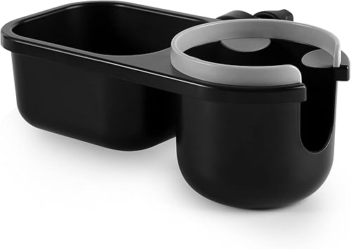 Accmor Soporte para tazas de cochecito mejorado, soporte universal 2 en 1 con soporte para bebidas, bandeja de cochecito antideslizante compatible