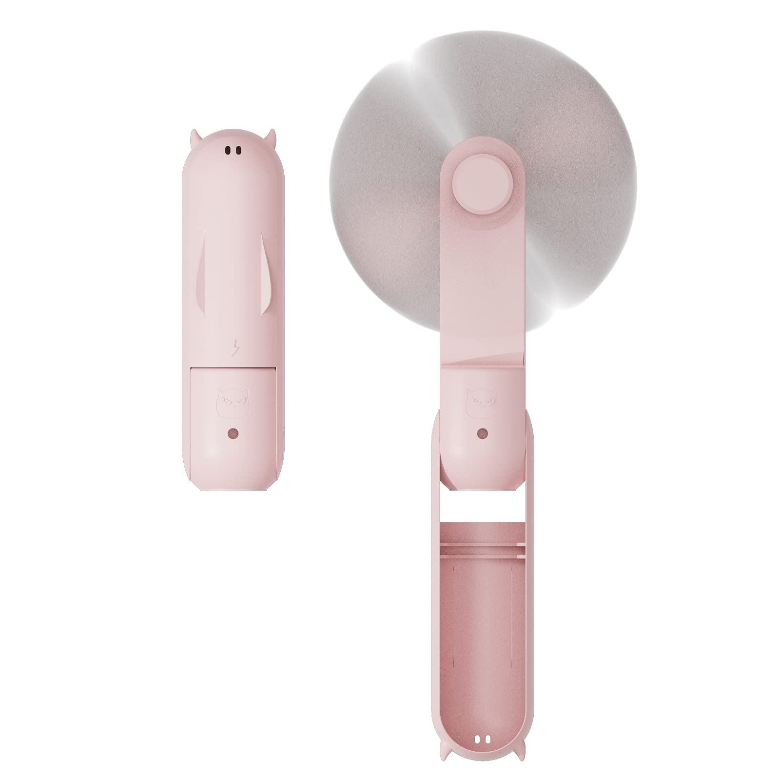 Hand Held Fan,Desk Fan,Portable USB Rechargeable Folding Mini Fan,Pocket Fan Battery Driven Fan With Mobile Power Supply for Home Travel Outdoor,Pink