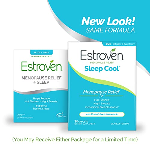Image of Estroven Sleep Cool for Hot Flash & Night Sweats Menopause Relief, 30 Count (Pack of 12)