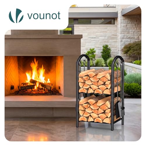 Porte bûche de cheminée avec 4 accessoires pour optimiser le stockage de bois - 6