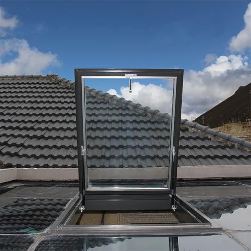 Skylight Window for Roof - Tempered Glass Attic Hatch, Venting Deck Viewing Cover, Ideal for Sunroom & Basement Daylighting (31.5"x31.5")