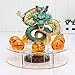 Laoji Dragonball Lot de 7 boules de 3,5 cm, dragon de 16 cm, base d'étagère (vert complet)