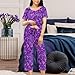 Peystean Women's Softy 2 Pcs Pajamas Set,Fashion Purple Pink Leopard Ladies Home Loungewear Set Short Sleeve Blouses Tops and Drawstring Capri Pants Daily Pjs Adult Cloth S