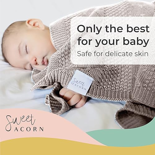 Image of Knit Baby Blanket in Cable Pattern, Organic Cotton Blankets for Crib or Stroller, Receiving Blankets - Fog Grey